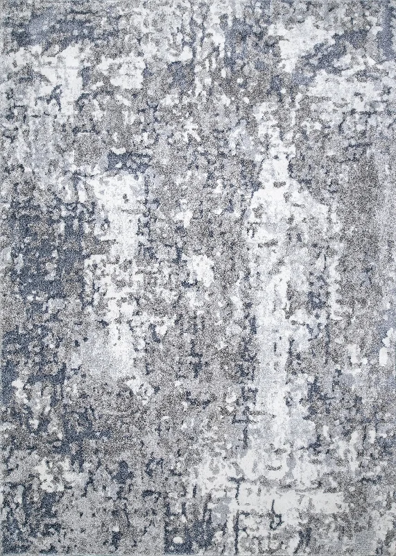 Abstract Canvas Rug | Silver