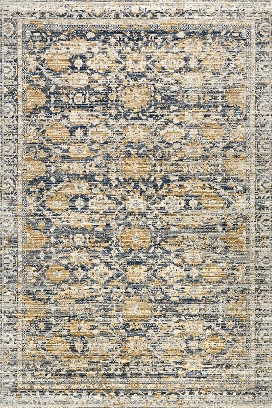 Ariella Garden Medallion Indoor/Outdoor Washable Rug | Blue