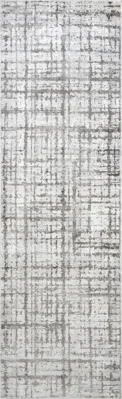 Aspen Distressed Crosshatch Rug | Light Grey