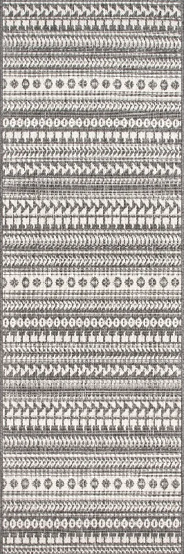 Aztec Bands Indoor/Outdoor Rug | Grey