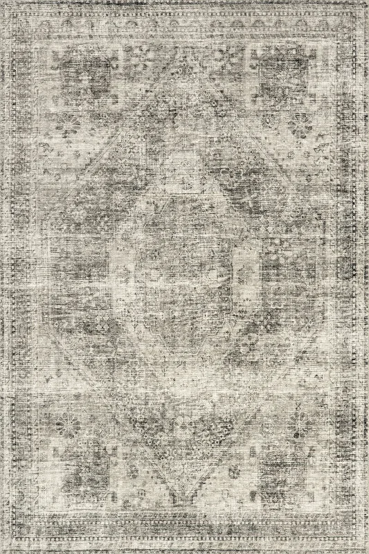 Celia Medallion Washable Rug | Grey