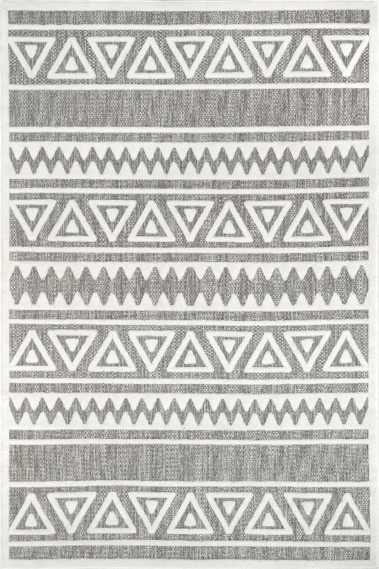 Dakota Indoor/Outdoor Banded Rug | Grey