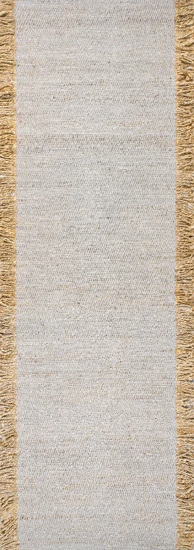 Flatweave Solid Tassel Rug | Grey