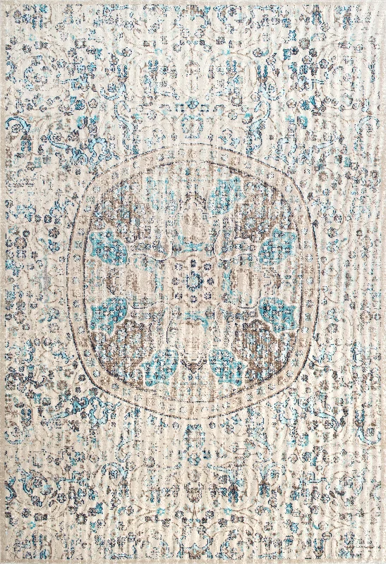 Floral Encompass Mandala Rug | Beige