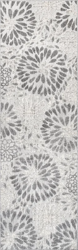 Floral Fireworks Indoor/Outdoor Rug | Light Grey