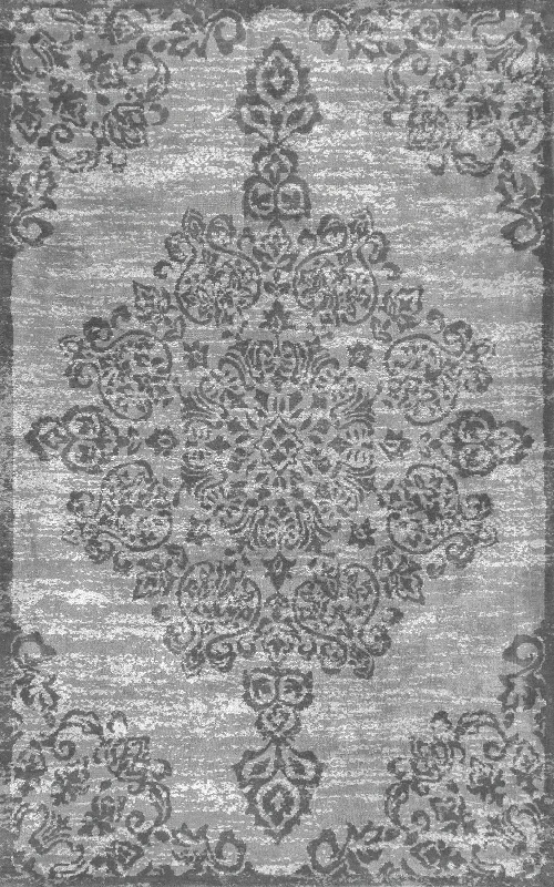 Floral Medallion Rug | Grey