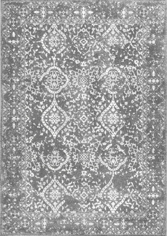 Floral Ornament Rug | Grey