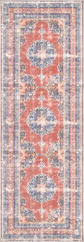 Flowering Wreath Medallion Rug | Orange