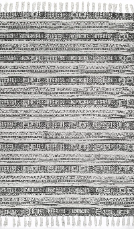 Greek Frieze Stripes Rug | Grey