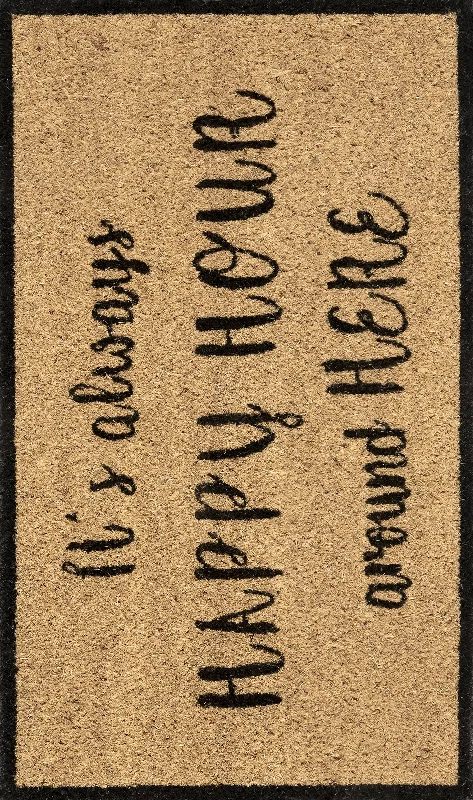 Happy Hour Coir Doormat | Natural