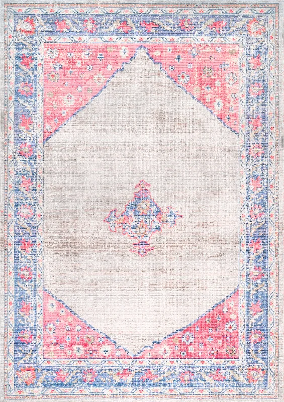 Homely Florid Rug | Grey