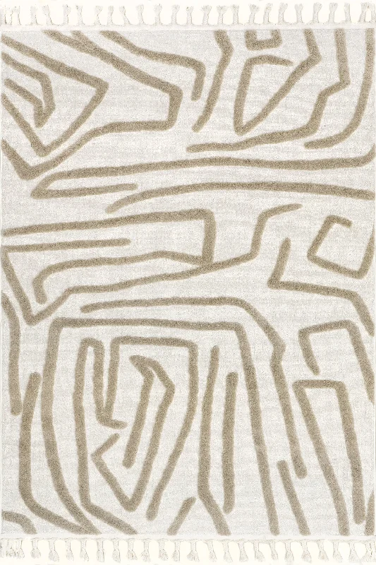 Jayla Abstract Art Rug | Ivory