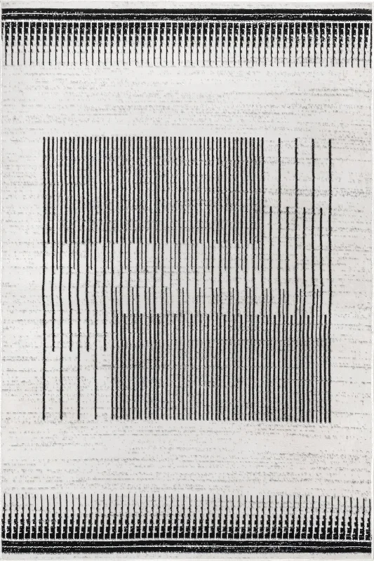 Lisa Abstract Striped Rug | Grey