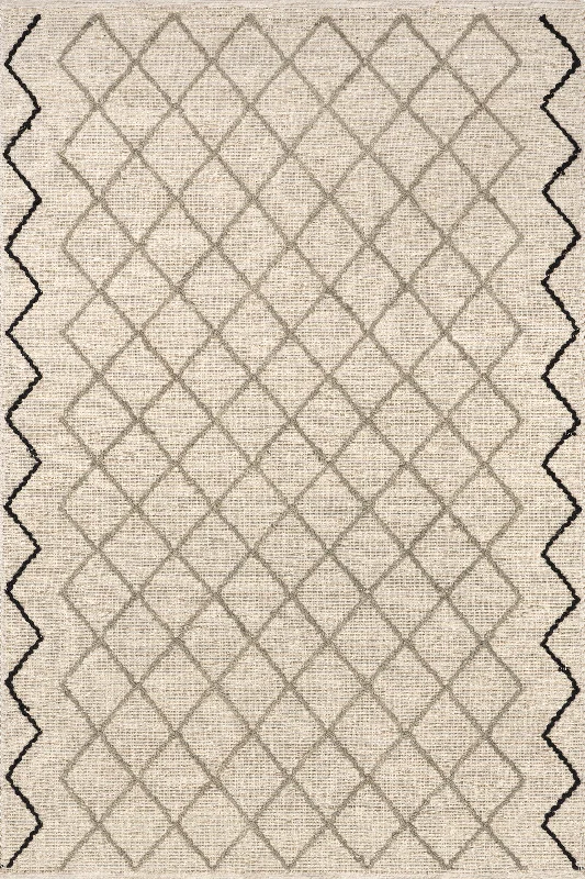 Maudie Trellis Jute-Blend Rug | Ivory