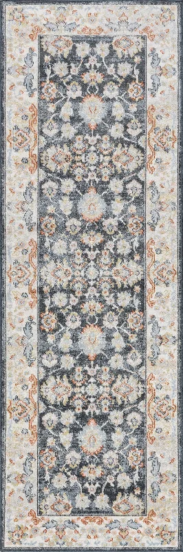 Myla Floral Medallion Washable Rug | Blue