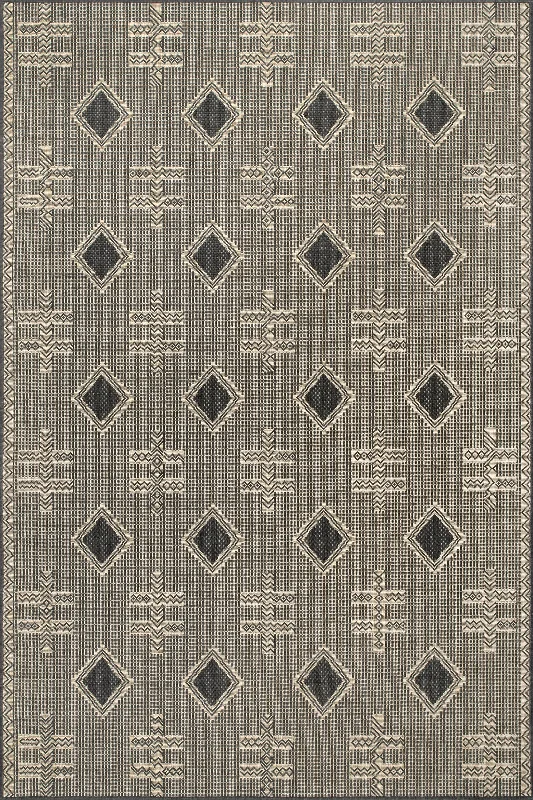 Native Tokens Indoor/Outdoor Rug | Charcoal