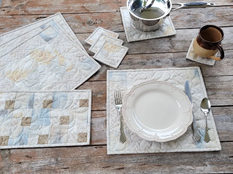 Neutral Placemat Dining Table Gift Set, Breakfast & Lunch Mats