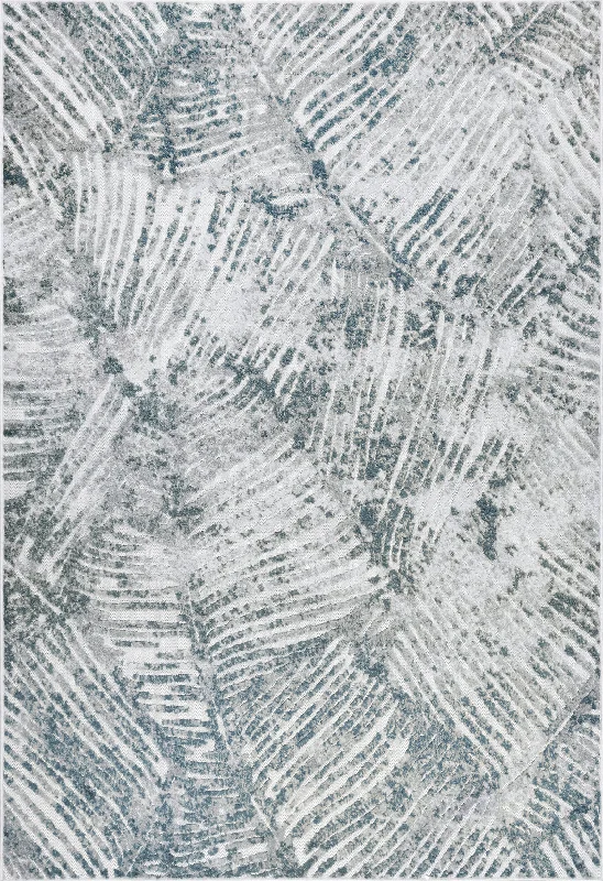 Raised Abstract Stripes Indoor/Outdoor Rug | Blue