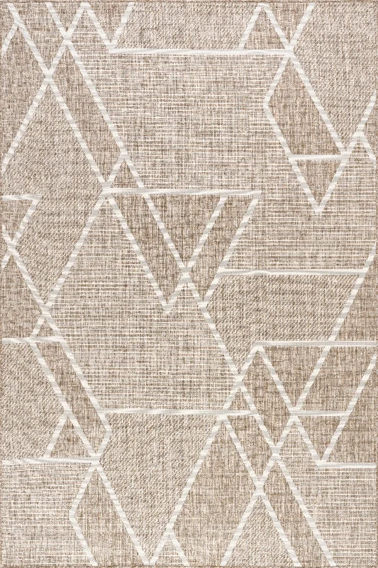 Sarai Geometric Shapes Indoor/Outdoor Rug | Beige