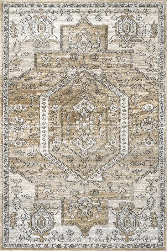 Simmona Bordered Vintage Rug | Beige