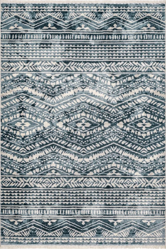 Striped Relief Rug | Blue