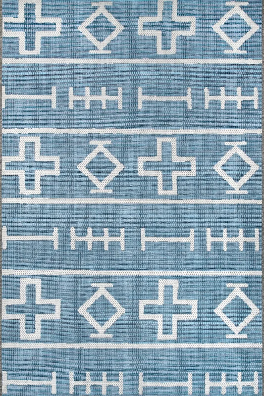 Symbols Indoor/Outdoor Rug | Blue