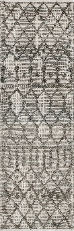 Textured Modern Trellis Rug | Dark Grey