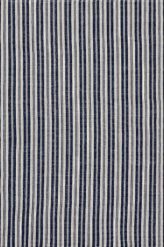 Ticking Stripe Handwoven Indoor/Outdoor Rug | Blue