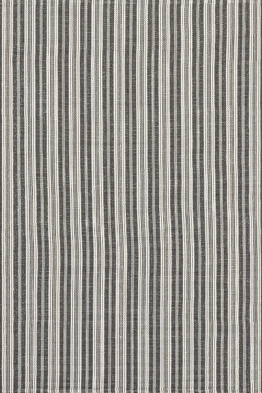 Ticking Stripe Handwoven Indoor/Outdoor Rug | Grey