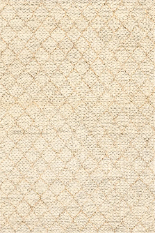 Tiles Handwoven Jute Rug | Ivory