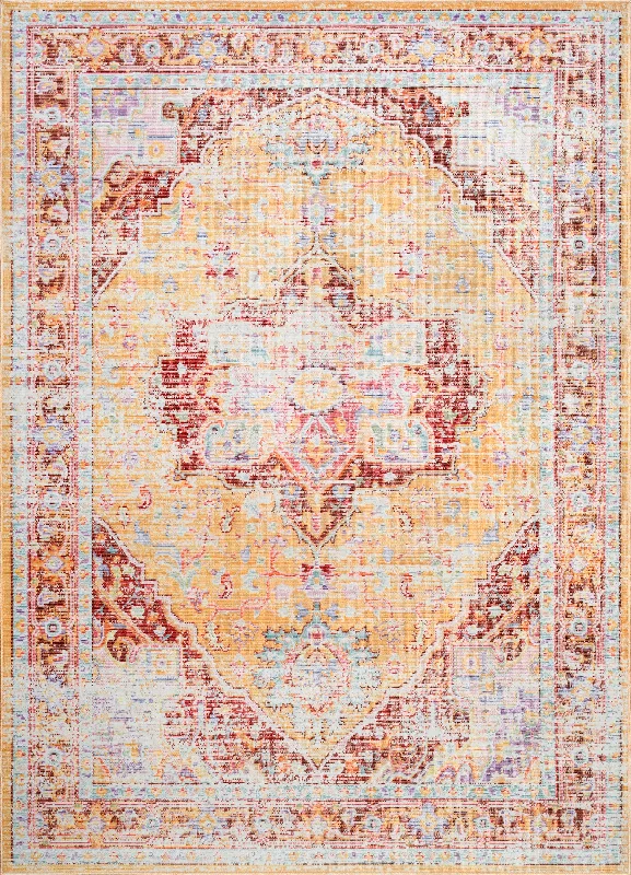 Tinted Cartouche Medallion Rug | Orange