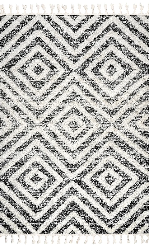 Tory Trellis Textured Rug | Grey