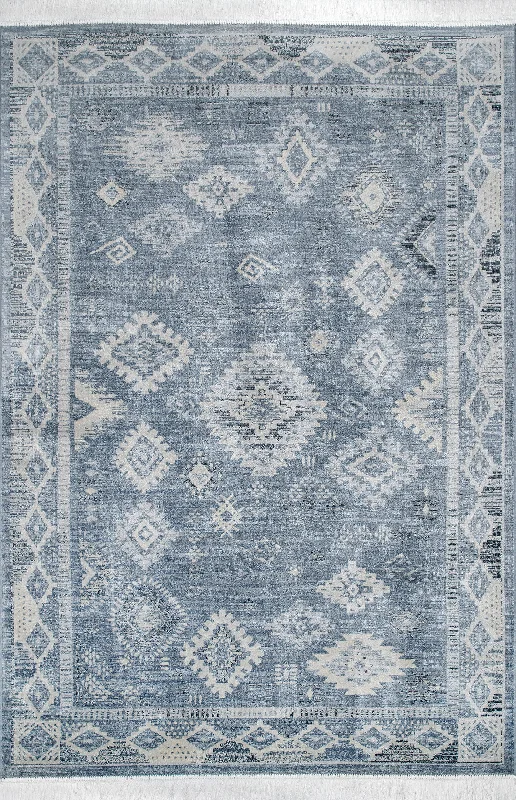 Venice Fringed Rug | Blue