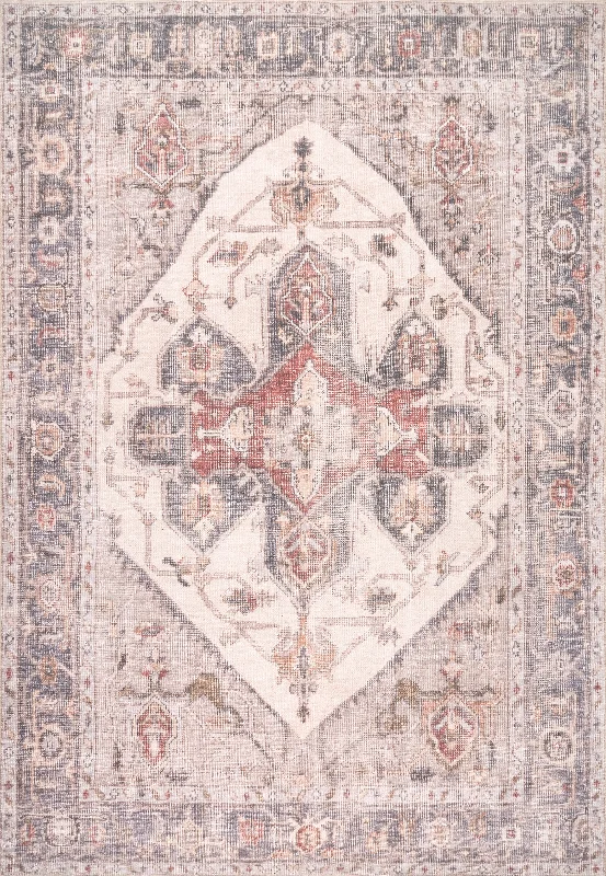 Washable Regal Medallion Rug | Beige