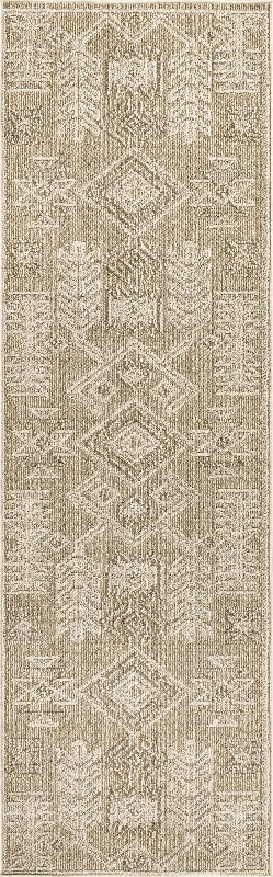 Yara Textured Symbolic Rug | Beige