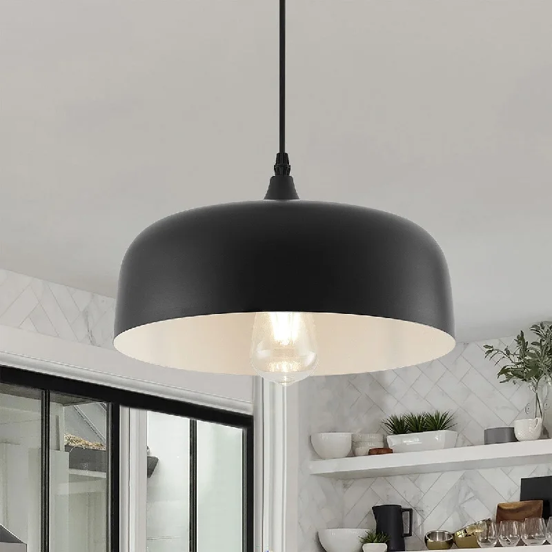 1-Light Bowl Shaped Metal Modern Style Pendant Lighting - 12.2"D×5.1"W×64.9"H(Adjustable)