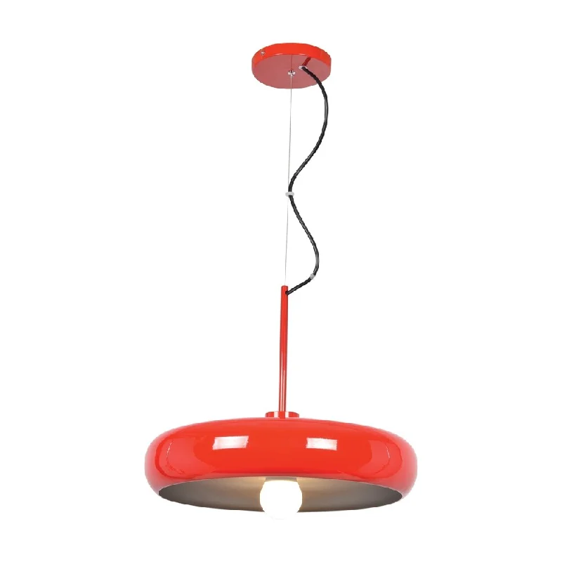 Access Lighting Bistro 1-light Red and Silver Small Round LED Pendant - Red and Silver