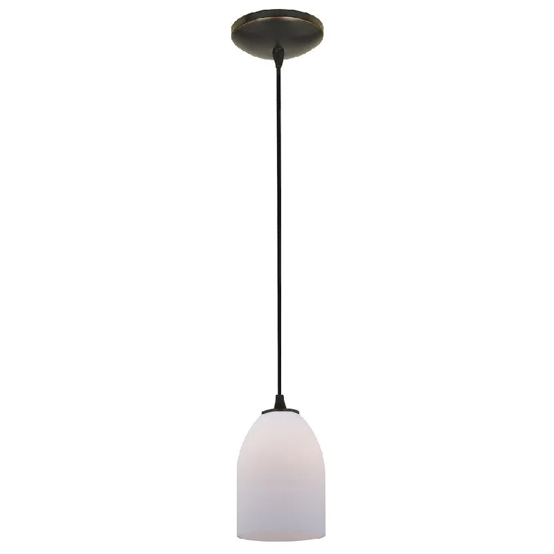 Access Lighting Bordeaux Bronze Cord Pendant with Opal Shade