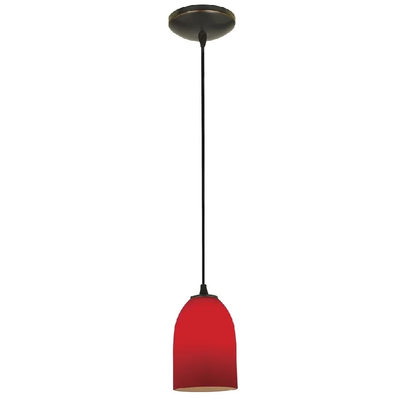 Access Lighting Bordeaux Bronze Integrated LED Cord Pendant, Red Shade