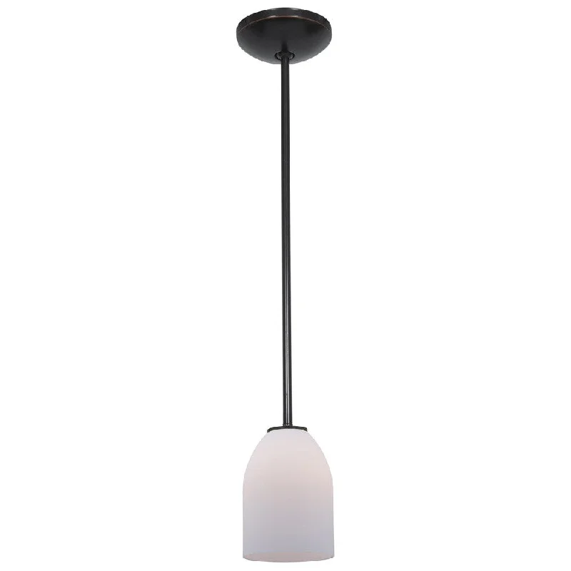 Access Lighting Bordeaux Bronze Rod Pendant with Opal Shade