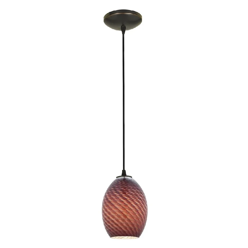 Access Lighting Brandy FireBird Bronze Integrated LED Cord Pendant, Plum Firebird Shade