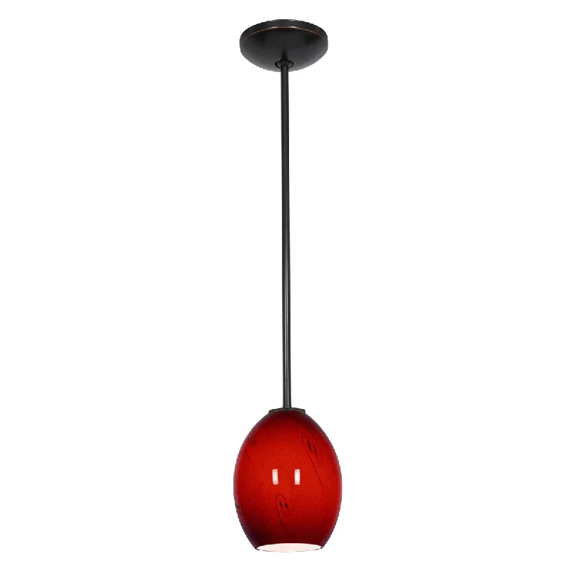 Access Lighting Brandy FireBird Bronze Integrated LED Cord Pendant, Red Sky Shade