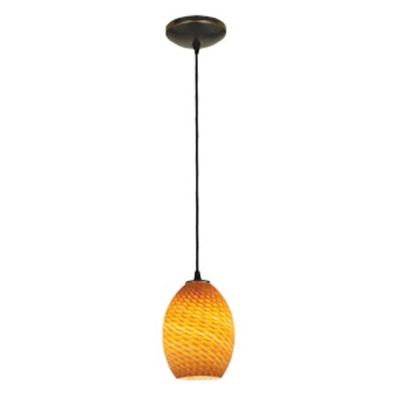 Access Lighting Brandy FireBird Bronze LED Cord Pendant, Amber Firebird Shade