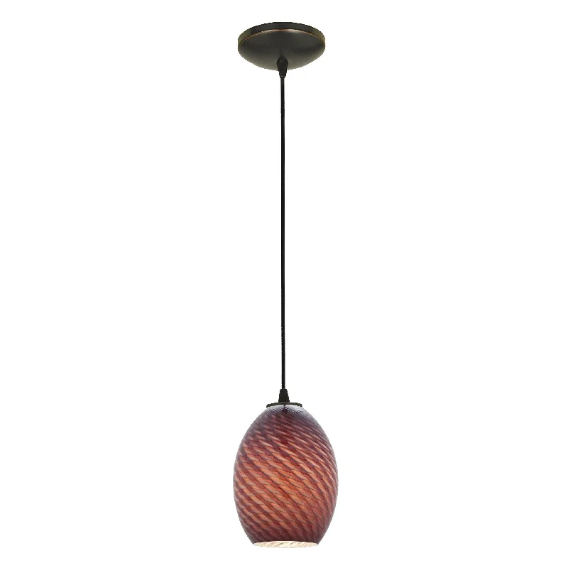 Access Lighting Brandy FireBird Bronze LED Cord Pendant, Plum Firebird Shade