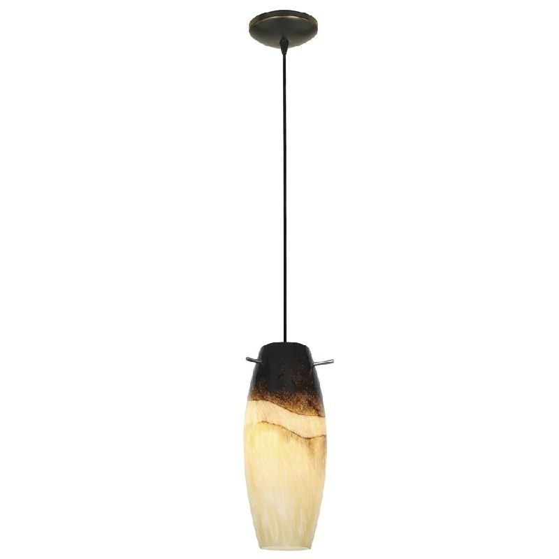 Access Lighting Cabernet Bronze Integrated LED Cord Pendant, Sand Slate Shade