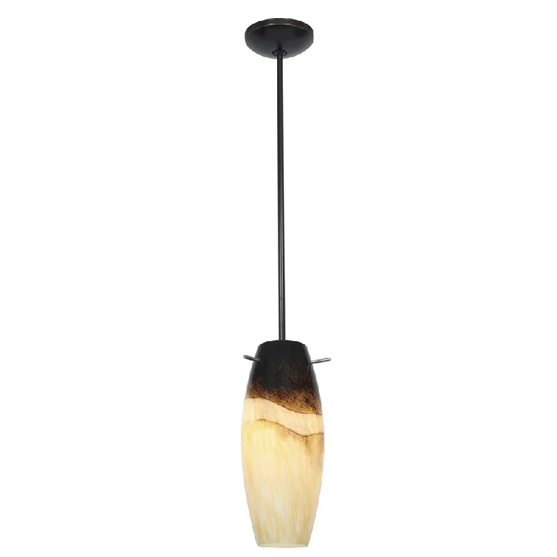 Access Lighting Cabernet Bronze Rod Pendant with Sand Slate Shade Bronze Pendant