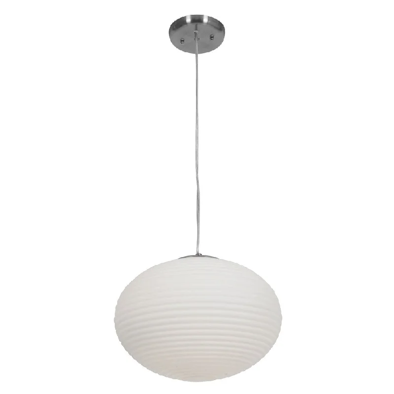 Access Lighting Callisto 2-light Fluorescent Brushed Steel Pendant with Opal Glass