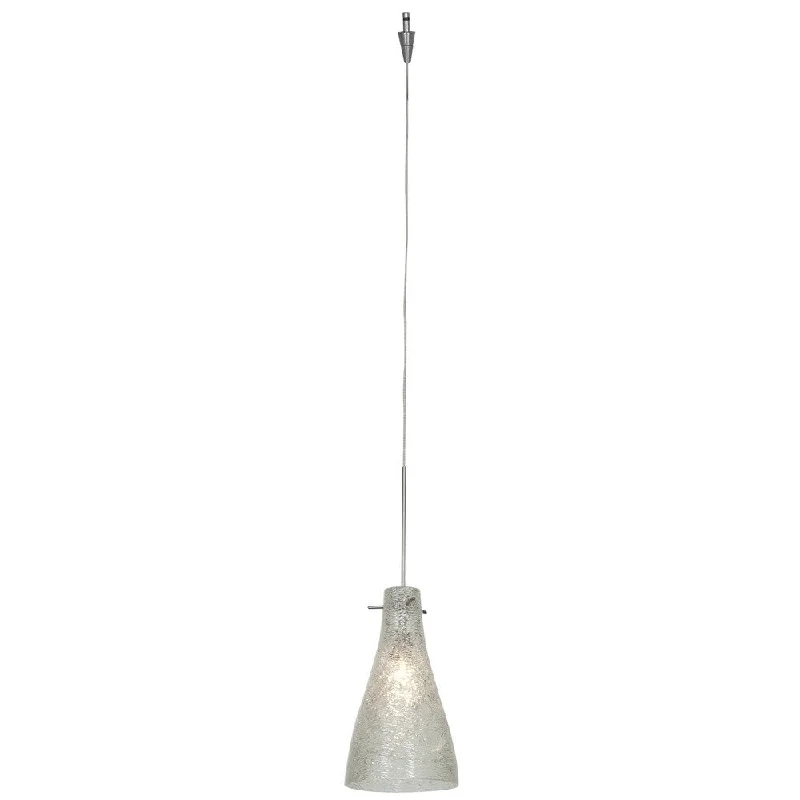 Access Lighting Cavo 1-light Brushed Steel Italian Wire Glass Pendant with Uni-Jack Plug, Crystal Shade