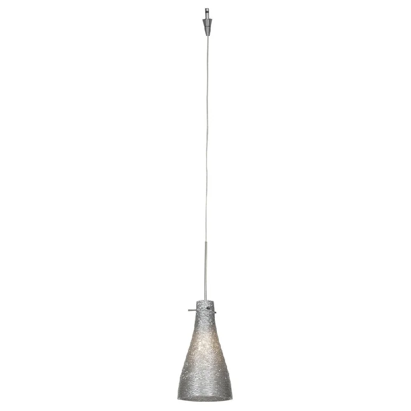 Access Lighting Cavo 1-light Brushed Steel Italian Wire Glass Pendant with Uni-Jack Plug, Metal Shade - Silver