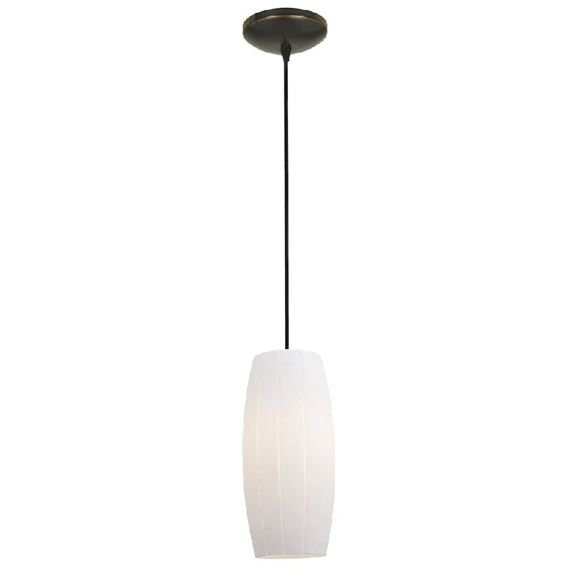 Access Lighting Cognac Bronze Cord Pendant with White Shade